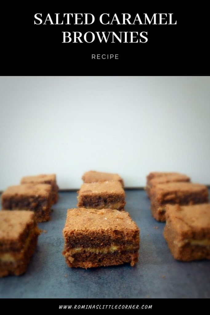 Pinterest image for salted caramel brownies