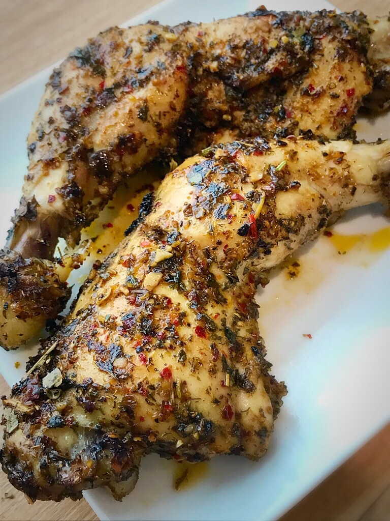 Roasted chicken legs seasoned with heavenly herbs spice blend by Spiceway