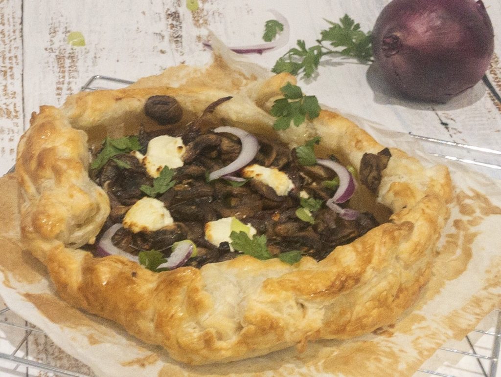 Mushroom and goats cheese galette