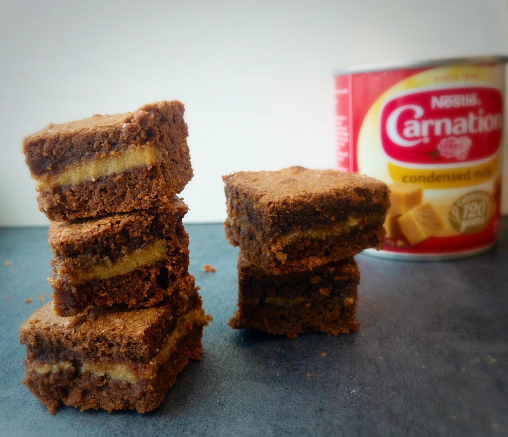 image of slated caramel brownies