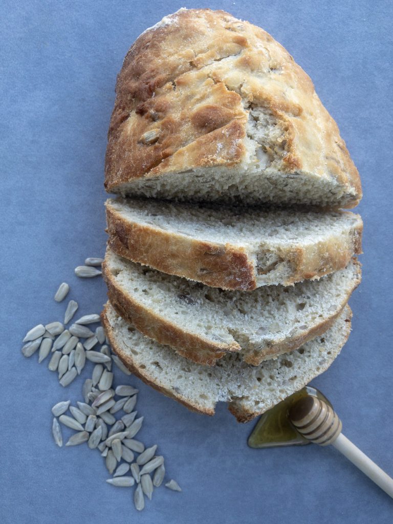 One hour sunflower seed bread with raw honey