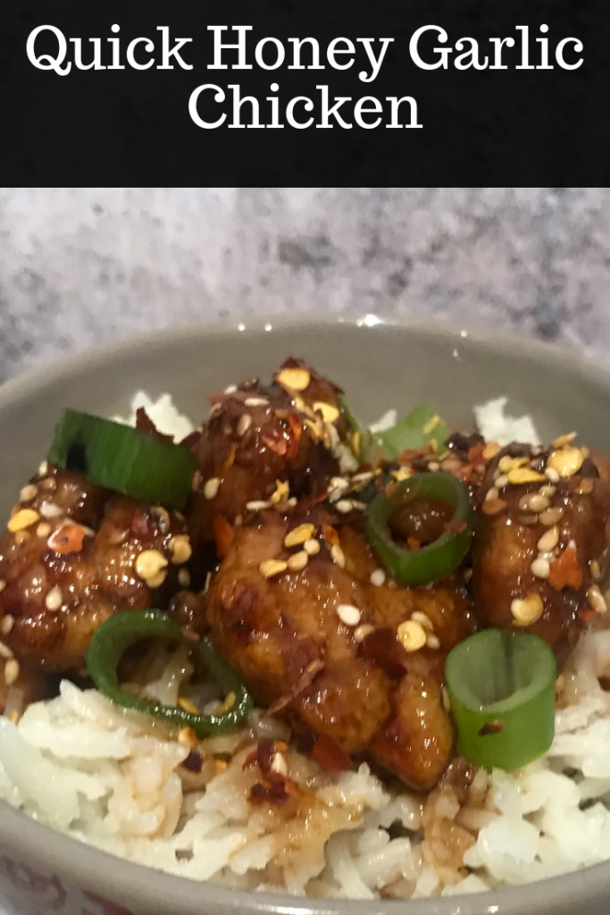 Pinterest image of honey garlic chicken