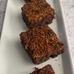 Sour cherries and coconut brownies