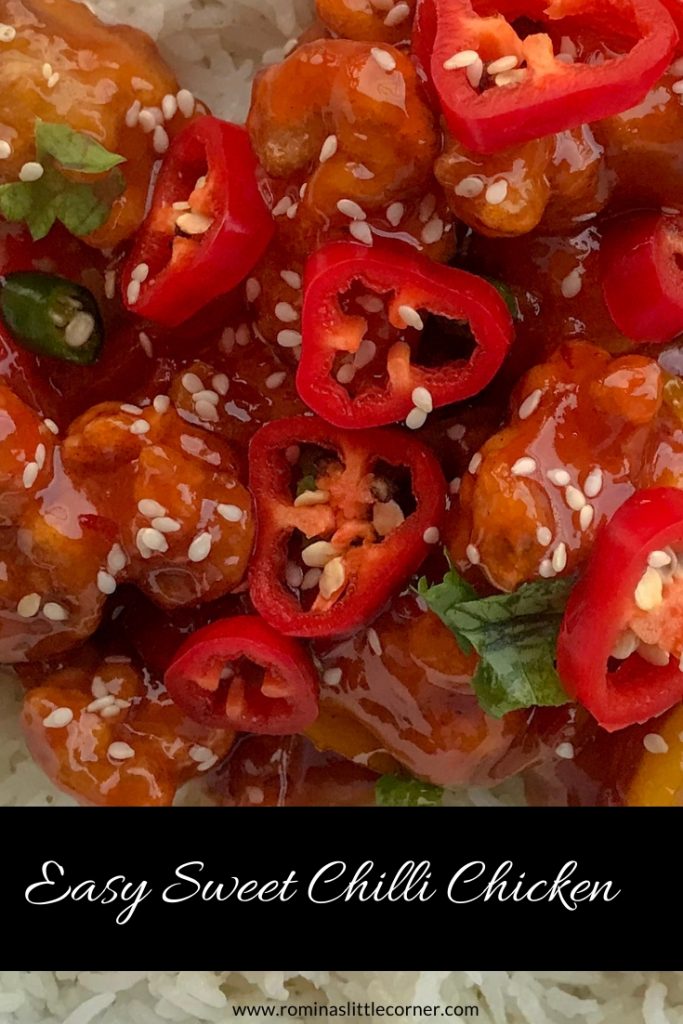 Pinterest Image for sweet chilli chicken