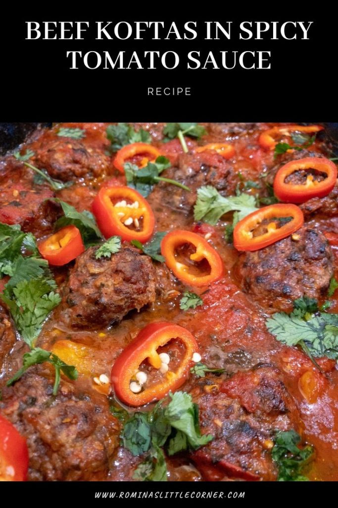 beef koftas in tomato sauce recipe pinterest image