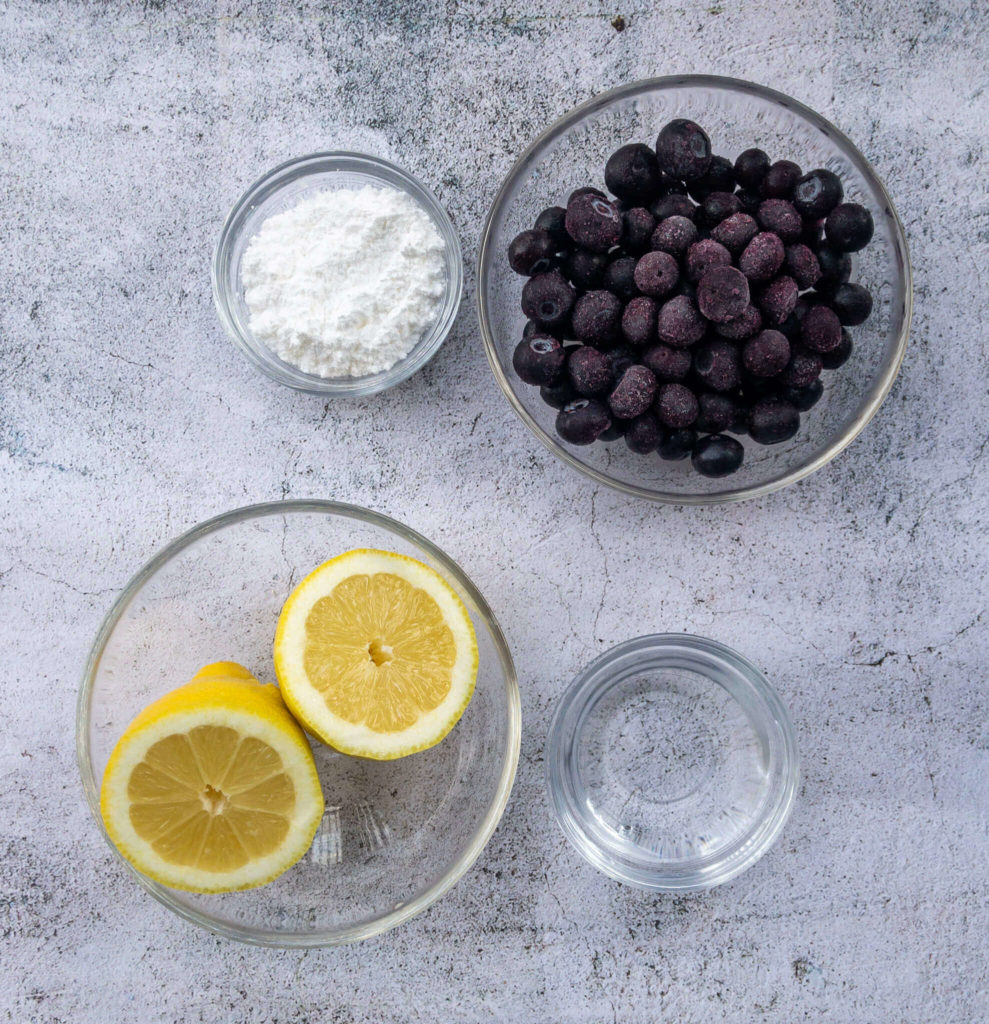 Ingredients for blueberry compote