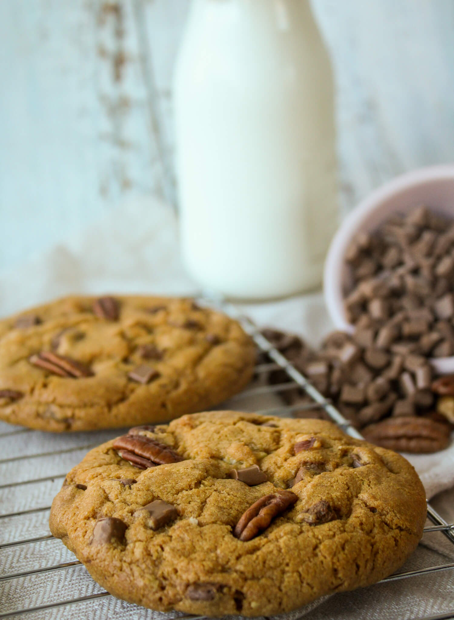 Chocolate chunk and pecan cookies