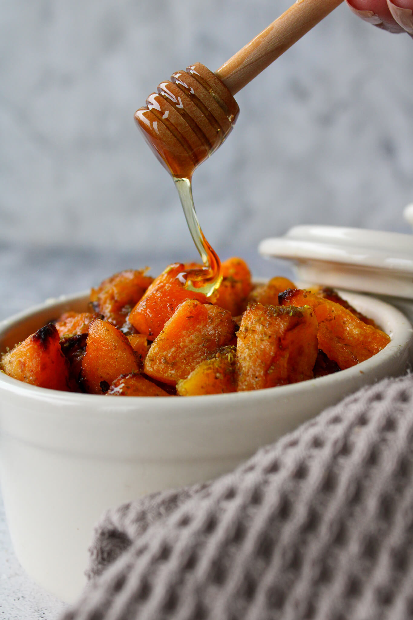 Roasted butternut squash with honey and zaatar