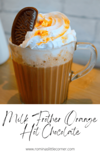 Milk Frother Orange Hot Chocolate Recipe Pin